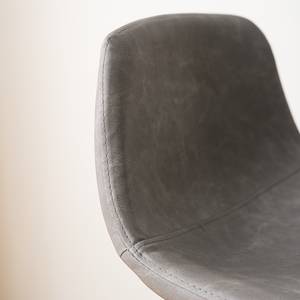 Chaise de bar Silea Imitation cuir / Fer - Gris vintage / Noir