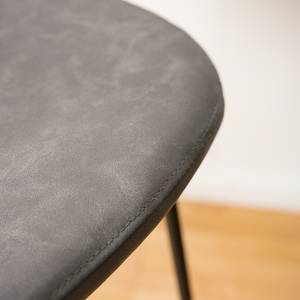 Chaise de bar Silea Imitation cuir / Fer - Gris vintage / Noir