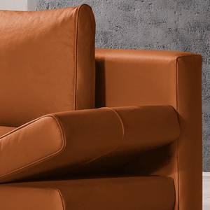 Schlafsofa Salen II Echtleder - Cognac - Schwarz