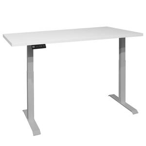 Bureau Unieux VI (Hauteur réglable) - Blanc mat - Largeur : 120 cm - Argenté