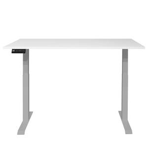 Bureau Unieux VI (Hauteur réglable) - Blanc mat - Largeur : 140 cm - Argenté