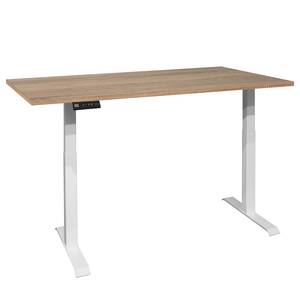 Bureau Unieux VI (in hoogte verstelbaar) - Grof gezaagd eikenhouten look - Breedte: 160 cm - Wit