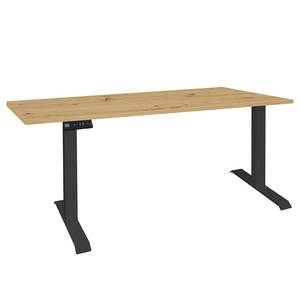 Bureau Unieux VI (in hoogte verstelbaar) - Knoestige eikenhouten look - Breedte: 140 cm - Zwart