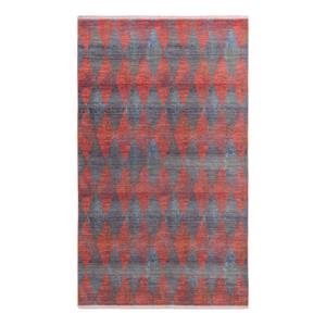 Laagpolig vloerkleed Mystik X polyester - rood/groen - 70 x 140 cm