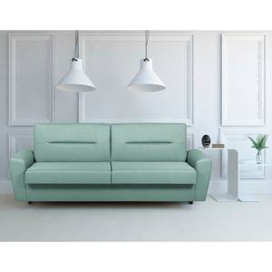 Schlafsofa Muleby (3-Sitzer) Flachgewebe - Webstoff Saba: Babyblau - Mit Schlaffunktion