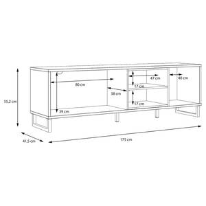 TV-Lowboard Mazzo Schwarz / Eiche Artisan Dekor