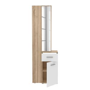 Compacte garderobe Lomas wit/Sonoma eikenhouten look