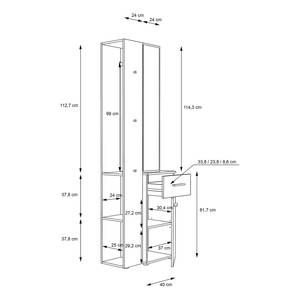 Kompaktgarderobe Lomas Weiß / Eiche Sonoma Dekor