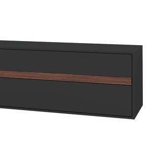 Ensemble meubles TV Calea (2 éléments) Avec éclairage inclus - Plaqué bois - Anthracite mat / Noyer - Alignement à droite