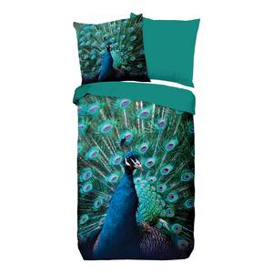 Beddengoed Mighty Peacock microvezel - turquoise - 135x200cm + kussen 80x80cm