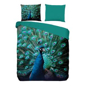 Bettwäsche Mighty Peacock Microfaser - Türkis - 240 x 200/220 cm + 2 Kissen 70 x 60 cm