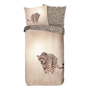 Beddengoed Cheetah katoen - zandkleurig - 155x200cm + kussen 80x80cm