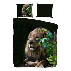 Beddengoed Lion microvezel - groen - 140x200/220cm + kussen 70x60cm