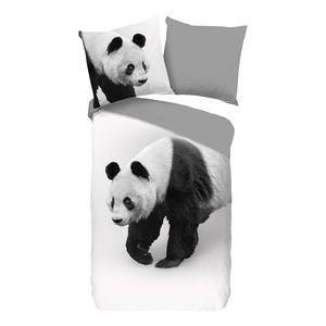 Beddengoed Panda microvezel - grijs - 135x200cm + kussen 80x80cm