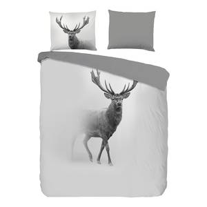 Bettwäsche Grey Deer Microfaser - Grau - 140 x 200/220 cm + Kissen 70 x 60 cm