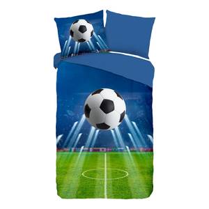 Beddengoed Goal katoen - blauw - 140x200/220cm + kussen 70x60cm