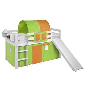 Lit mezzanine Jelle Colours Vert / Orange - 90 x 200cm - Avec toboggan