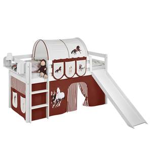 Lit mezzanine Jelle Chevaux Marron - 90 x 200cm - Avec toboggan