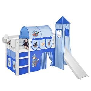 Lit mezzanine Jelle Pirate Bleu - 90 x 200cm - Avec toboggan et tour