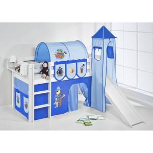 Lit mezzanine Jelle Pirate Bleu - 90 x 200cm - Avec toboggan et tour