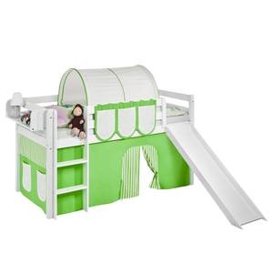 Lit mezzanine Jelle Stripes Vert clair - 90 x 190cm - Avec toboggan