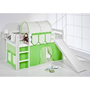 Lit mezzanine Jelle Stripes Vert clair - 90 x 190cm - Avec toboggan