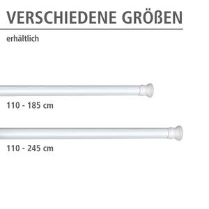 Telescopische douchegordijnstang Brioude aluminium/ABS-kunststof - wit - Breedte: 185 cm