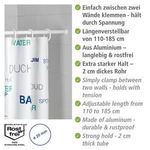 Barre de douche extensible Chingo Aluminium / Plastique ABS - Largeur : 110 - 185 cm - Blanc