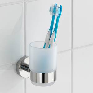 Porte brosses à dents Uno Bosio II Verre dépoli / Acier inoxydable - Argenté