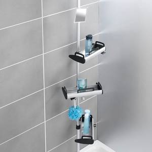 Étagère de douche téléscopique Line Aluminium / Polypropylène - Argenté / Noir