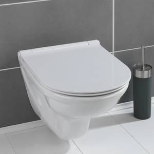 Premium wc-bril Nuoro roestvrij staal/polyester PVC - wit