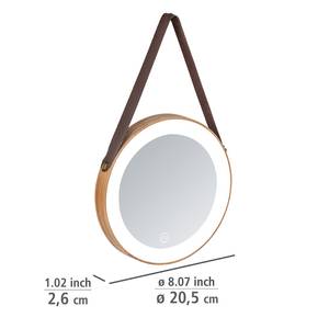 LED-Wandspiegel Usini Spiegelglas - Braun