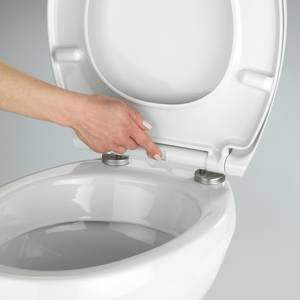 Premium WC-Sitz Samos Edelstahl - Weiß