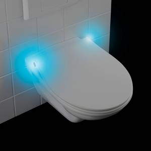 Premium LED WC-Sitz Aqua Edelstahl - Weiß