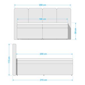 Lit boxspring Scarlett Gris - 180 x 200cm