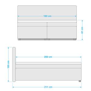 Lit boxspring Valencia Noir - 180 x 200cm