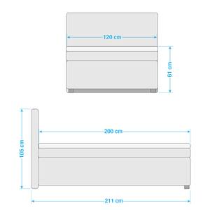 Lit boxspring Valencia Anthracite - 120 x 200cm