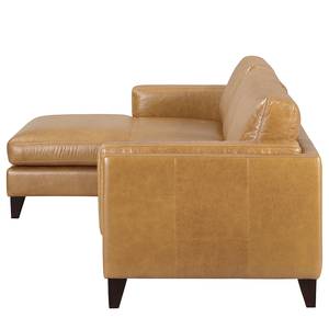 Ecksofa Clonee Echtleder - Beige - Longchair davorstehend links