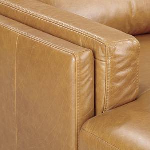 Ecksofa Clonee Echtleder - Beige - Longchair davorstehend links