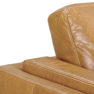 Canapé d’angle Clonee Cuir véritable - Beige - Méridienne courte à droite (vue de face)