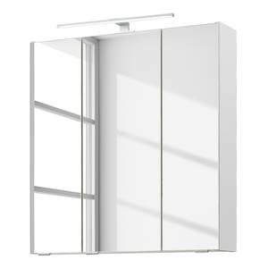 Armadietto a specchio Tiberio Illuminazione inclusa - Bianco - Larghezza: 65 cm