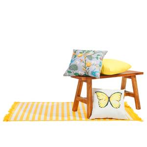 Sierkussen Butterfly textielmix - geel/wit