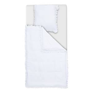 Parure de lit Amelie I Coton - Blanc - 135 x 200 cm + oreiller 80 x 80 cm