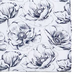 Copripiumino e federa Black Flowers Cotone - Bianco / Nero - 155 x 220 cm + cuscino 80 x 80 cm