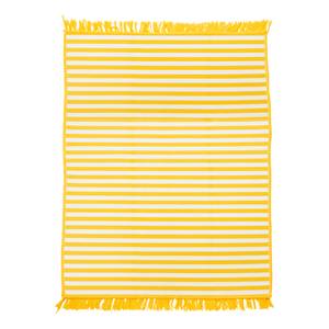 Outdoorvloerkleed Strepen textielmix - Geel/wit - 120 x 180 cm