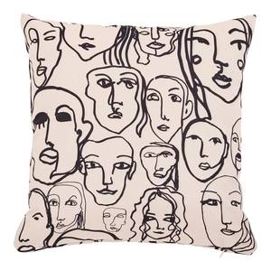 Housse de coussin Crowd Velours - Blanc / Noir