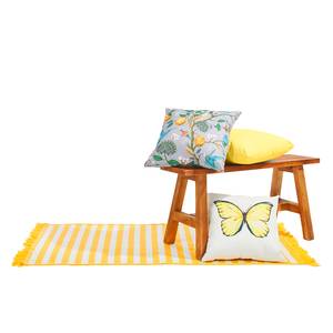 Tapis d’extérieur Rayures Tissu mélangé - Jaune / Blanc - 80 x 120 cm