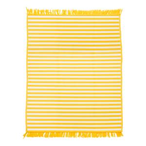 Tapis d’extérieur Rayures Tissu mélangé - Jaune / Blanc - 160 x 250 cm