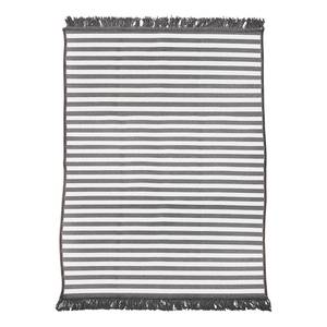 Outdoorteppich Streifen Mischgewebe - Grau / Weiß - 120 x 180 cm