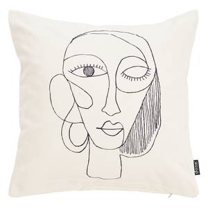 Housse de coussin Line Drawing Velours - Blanc